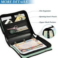 thumbnail image 4 of ALAZA Zipper Binder Airplane Retro Green 3 Ring Trapper Keeper File Folder Organizer Bag, 4 of 8