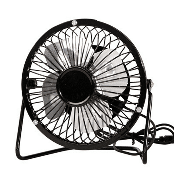 USB Fan, Portable Small Desk Fan, Mini Personal Fan with Two Speed Settings, Super Quiet Table Fan, Metal Design, 360° Up and Down, Perfect for Home Office Levamdar CPB-DE-WX397-4