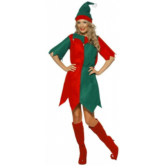 Smiffys Elf Women's Halloween Fancy-Dress Costume for Adult, S