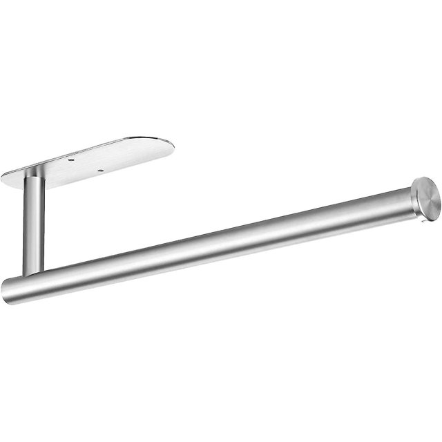 Soporte para toallas de papel debajo del gabinete, toallero de papel autoadhesivo para montaje en pared, barra de papel para toallas para cocina, despensa, fregadero, baño, acero inoxidable Sus304
