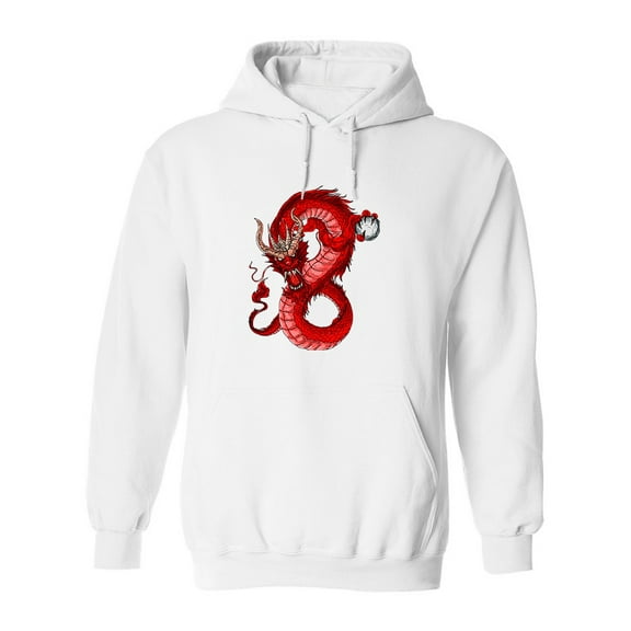 Angry Red Dragon   Hoodie Men -Image by Shutterstock, Male Small