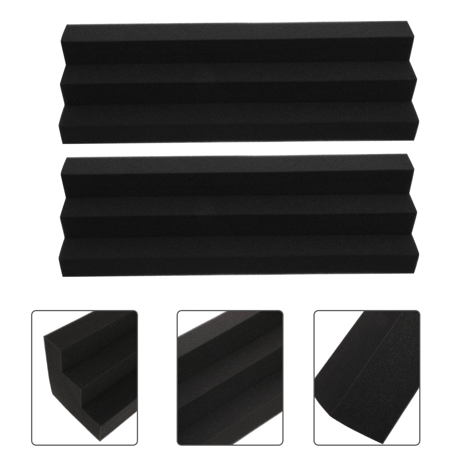 Set of 5 Corner Trapezoid Acoustic Foam Panels for Bass Absorption, Noise Reduction, Echo Control, Soundproofing in Studios