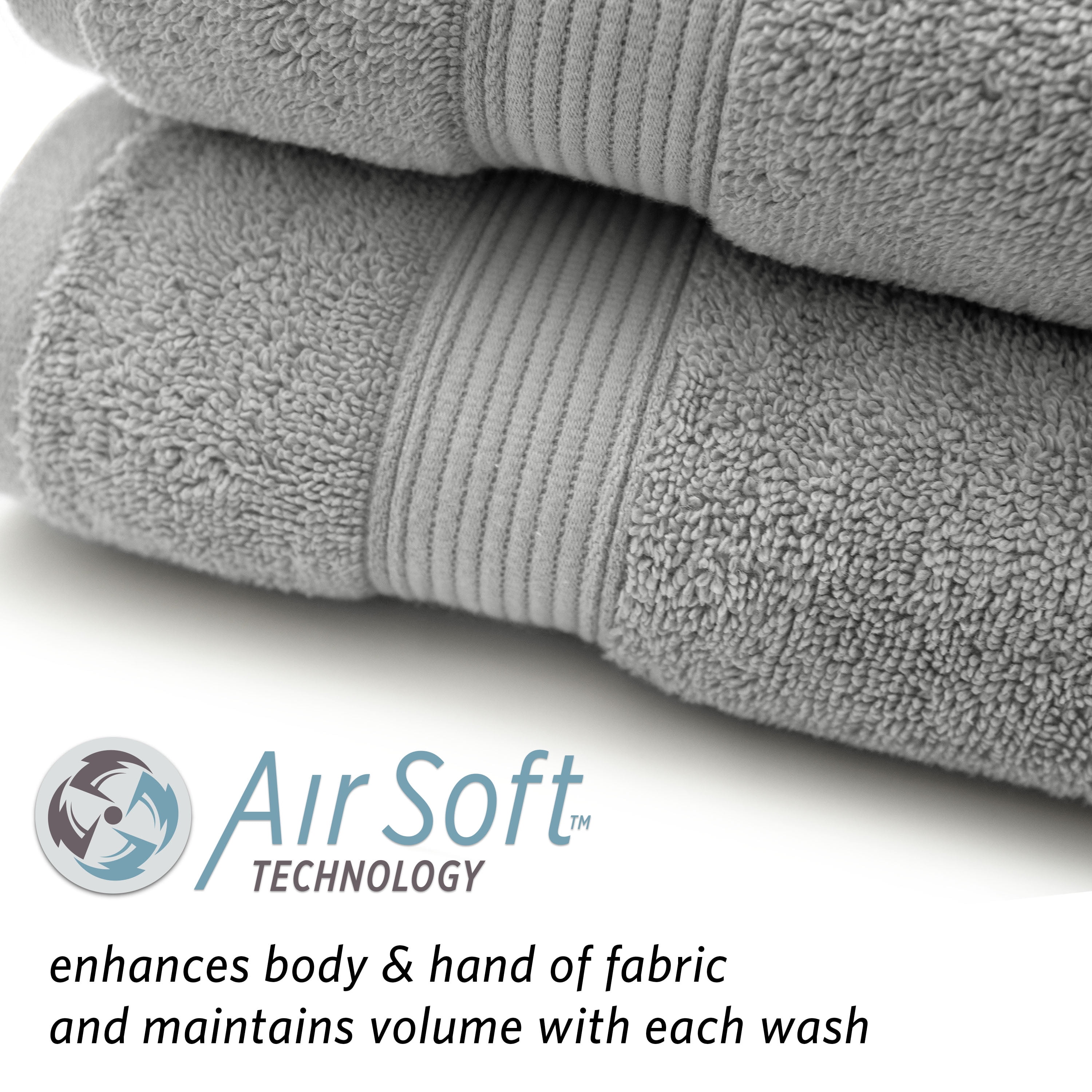 Ultra Soft 100% Cotton 6-Piece Bath Towel Set Light Gray