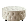 thumbnail image 1 of Bowery Hill Poussette Ronde en Cuir Touffeté en Blanc, 1 of 3