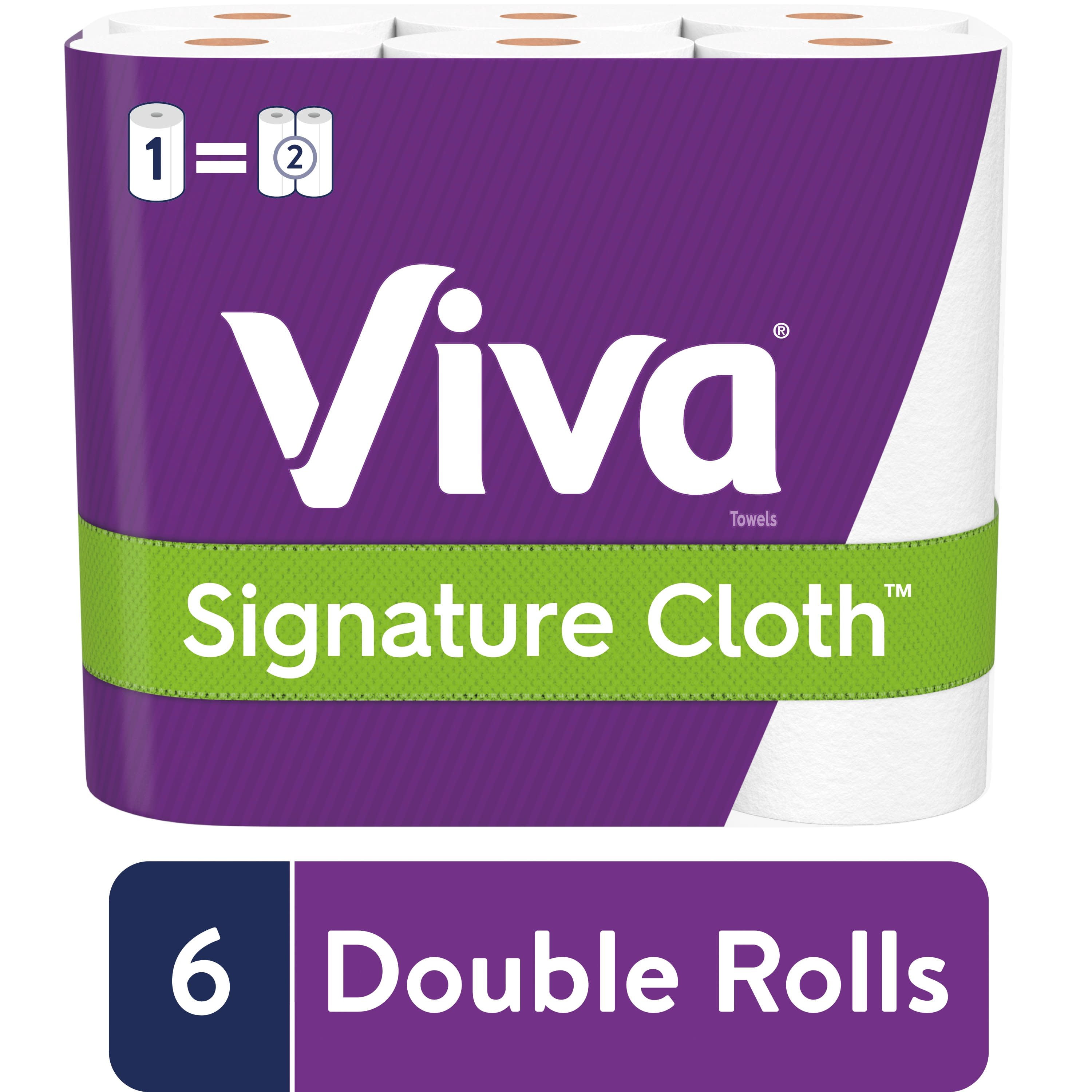 Viva Signature Cloth Paper Towels, ChooseASheet 6 Double Rolls = 12