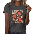 thumbnail image 1 of Tops Cortos para las Mujeres Blusas Impresas Manga Corta Cuello Redondo, Tops de Blusa para las Mujeres Primavera Verano Casual, 1 of 4