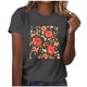 thumbnail image 1 of Tops Cortos para las Mujeres Blusas Impresas Manga Corta Cuello Redondo, Tops de Blusa para las Mujeres Primavera Verano Casual, 1 of 4