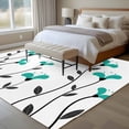 thumbnail image 4 of Large Area Rugs for Living Room Bedroom, Teal Green Floral 6'x9' Rug Washable Carpet Runner Indoor Outdoor, Abstract Botanical Flower Leaf Artwork Non Slip Floor Mats Rug for Kitchen, Playroom, 4 of 8