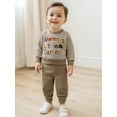 thumbnail image 4 of BemeyourBBs Boy Thanksgiving Outfit Letter Embroidery Striped Sweatshirt and Pants, 4 of 9
