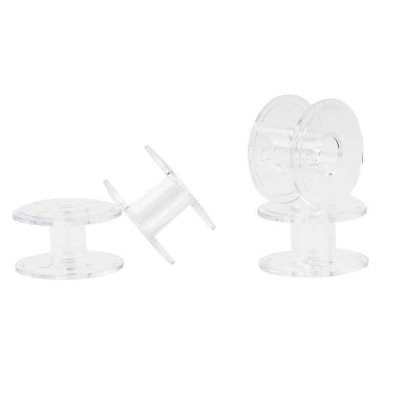 10pcs Universal Multifunctional Transparent Plastic Bobbins For Sewing  Machines, Pink, Diameter 2cm