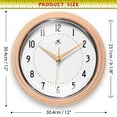 thumbnail image 3 of Infinity Instruments Retro 9.5 Inch Round Indoor Wall Clock, Peach Fuzz, 3 of 7