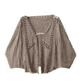 thumbnail image 4 of GEWSEY Women's Lace Embroidery Cardigan Boho Cropped Batwing Sleeve Open Front Oversized Bolero Shrugs (Gold, One Size), 4 of 4