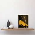thumbnail image 2 of Gold and Black Thunder Storm with Bright Lightning at Lakeside Tree Silhouette Artwork Framed Wall Art Print A4, 2 of 4