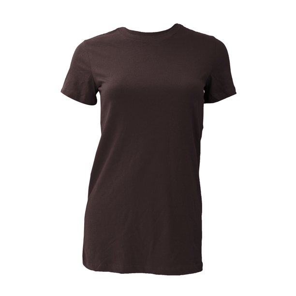 Bella Canvis- Camiseta de manga corta con cuello redondo para chica/ mujer (Marrón chocolate)