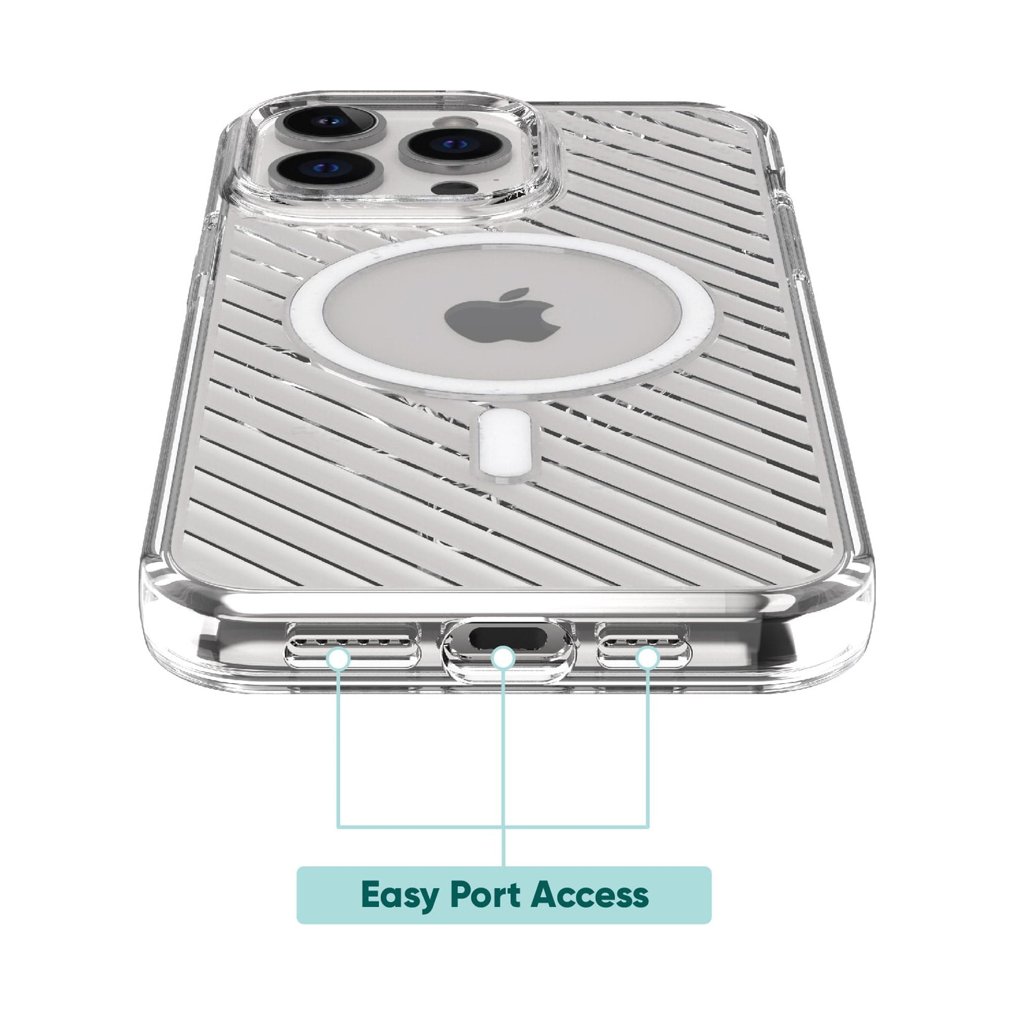 onn. MagSafe Compatible Gel Phone Case for iPhone 15 Pro Max, Clear