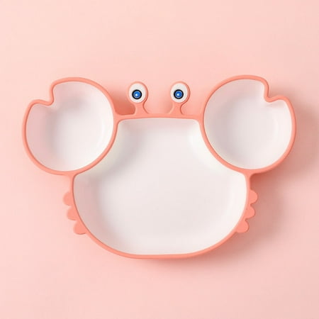 

QWZNDZG hibobi Baby Bowls Plates Spoons Silicone Suction Food Tableware BPA Free Non-Slip Baby Dishes Crab Food Feeding Bowl for Kids