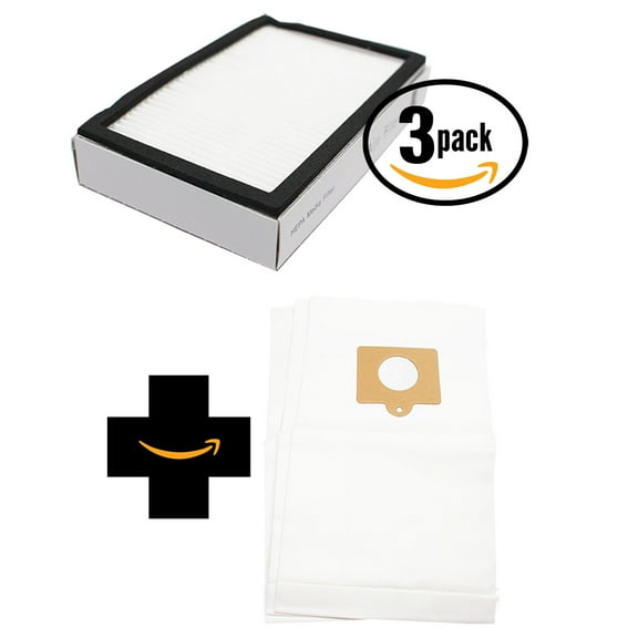 3 Replacement Kenmore 11620712003 Vacuum Bags & 3 HEPA Filter - Compatible Kenmore 50558, 5055, 50557, Type C Vacuum Bags & 86880, KC38KBRMZ000, EF-2 Filter