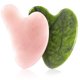 thumbnail image 2 of 2 piezas de cara Gua Sha, 1 pieza de tablero de Guasha rosa+1 pieza de piedra de jade verde, herramienta de masaje para raspar, juegos de raspado, gatillo facial en ojos, cuello y cuerpo, 2 of 5