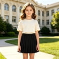 thumbnail image 2 of Abcomgle Girls Pleated Skirt with Built In Safety Shorts Elastic Waist A Line Short Skater School Style Skirt for Big Kids, 2 of 5