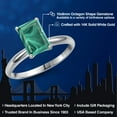 thumbnail image 2 of Gem Stone King 14K White Gold Green Malachite Solitaire Engagement Ring for Women | 5.00 Cttw | Emerald Cut 10X8MM | Gemstone Birthstone | Size 8, 2 of 6