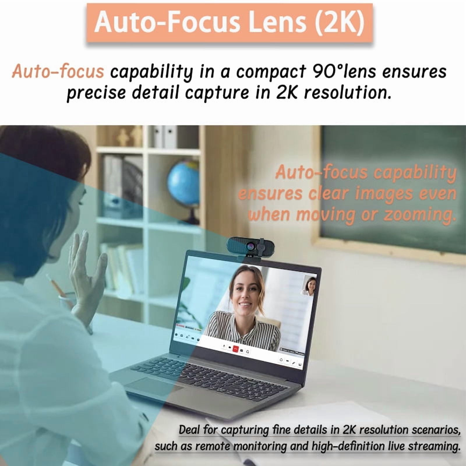 WEBCAM 4K/2K/1080P U autofocus, suitable for video conferencing webcast.  and play, built-in noise reduction micropho
