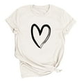 thumbnail image 3 of Felirenzacia Women's Heart Graphic Short Sleeves Tee Tops, Summer Casual Cotton T Shirt Valentine's Day Gift for Plus Size Women White,XL, 3 of 6