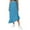 Sky Blue, variant on HXWCHs Women's Elegant High Waist Elastic Midi Skirt Flowy Solid Tiered Ruffle Hem Casual Swing Red XL