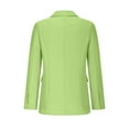thumbnail image 5 of jjayotai Womens Padded Shoulder Blazer, Fall Button Open Front Business Casual Long Sleeve Lapel Office Suit Jacket Green M, 5 of 8