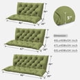 thumbnail image 4 of Pakunoda Porch Swing Cushions 47” X 40” X 5”, 2-3 Seater Bench Cushion with Backrest, Waterproof Replacement Outdoor Cushion with Tie, Light Green, 4 of 6