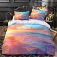 thumbnail image 3 of Modern Bedding Cover Set Beach Sunset Printed Comforter Cover Pillowcase Adult Bedroom Decor,Queen (90"x90"), 3 of 5