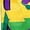 Yellow, variant on Women's Tops Women's Mardi Gras Fashion Printing Casual Round-Neck 3/4 Sleeve T-shirt Blouse Multicolor 2X