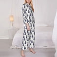 thumbnail image 3 of Goofa Blue Leaves Printed Women’s 2 Piece Pajama Set Super,Pajamas Women's Long Sleeve Sleepwear Soft Button Down Loungewear Pjs Lounge Set Nightwear-Medium, 3 of 9