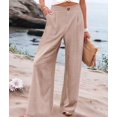 thumbnail image 4 of Women'S Pants Casual Button Up High Waisted Wide Leg Trousers Khaki S, 4 of 7
