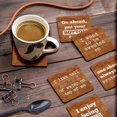 thumbnail image 3 of Inkdotpot Set of 6 Drink Coasters DecorativeNon,SlipCork Base4-inch Square PrintedCoastersEasy Clean- Quotes, 3 of 8