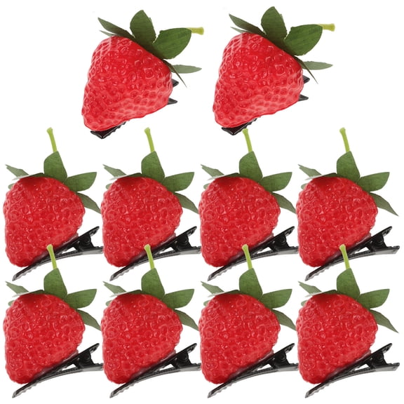 RENACLIPY 10 Pcs Red Mushroom Hair Clips Stylish Hairpins for Women Girls Hair Styling Casual and Special Events