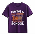 thumbnail image 4 of Girls Short Sleeve Tops Casual Crewneck Loose Fit Shirt Girls Casual Tops Size 14-16 Graphic Tee Shirts Toddler Kids Clothes Size 12-13 Years,2-Purple, 4 of 4