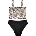 thumbnail image 1 of Bañador con Volantes para niñas Bikini Bandeau Fruncido Bañadores de Dos Piezas Negro 10 Años Negro 10 Años Xishao ropa, 1 of 2