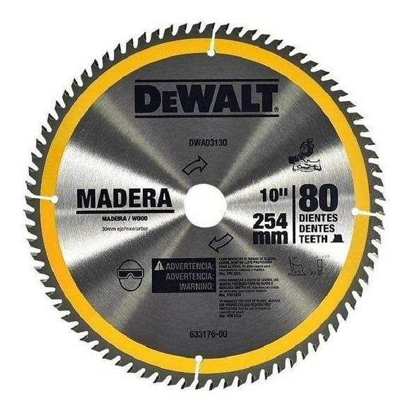 Disco Sierra Circular 10 In 80 Dientes Dwa03130 Dewalt DeWalt DWA03130