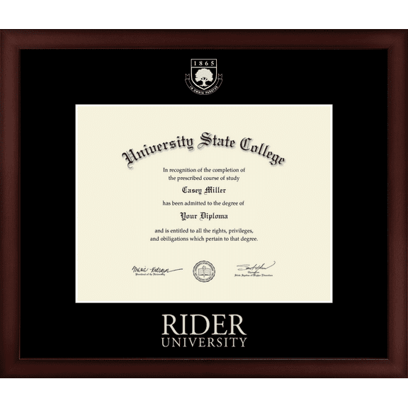 Rider University Diploma Frame, Document Size 11" x 8.5"