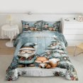 thumbnail image 2 of Homewish Kawaii Winter Gnome Queen Comforter Set for Kids, Magic Fox Christmas Bedding Sets, Cartoon Xmas Tree Reversible Bedding Comforter Set, Super Cozy Room Decor, 3pcs, 2 of 8
