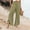 Army Green#01, variant on Mlqidk Linen Pants Women Summer Wide Leg High Waist Ruffle Hem Trouser Pants Petite Dressy Beach Vacation Cropped Pants with Pockets Gray XL