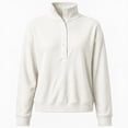 thumbnail image 7 of cocolona Stand Collar Sweatshirts for Women Button Down Long Sleeve Pullover Sweatshirts Loose Casual Solid Color Fall Tops, 7 of 7