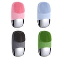 thumbnail image 4 of Mini portátil eléctrico limpieza facial cepillo masajeador de silicona herramienta 5 engranajes ajustable cara lavado poro removedor casero viajar verde Advancent CE005081-04B, 4 of 7