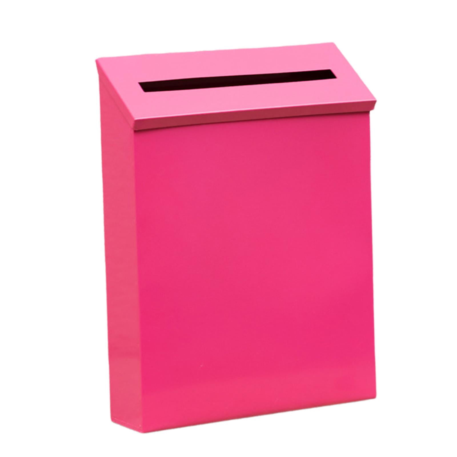 Wall Mount Mailbox Metal Postbox Newspaper Holder Box for Outside Front Door Rose Red