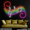 thumbnail image 2 of Craftnamesign Colorful Music Flow Neon Sign, Music Room Wall Art, Music Note Decor, 2 of 4