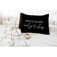 thumbnail image 4 of Give It to God，Go to Sleep, Decorative Pillows for Bed Bedroom, Christian Prayer Room Decor, Blue Christian Bible Pillow Covers 12x20, Print Black Sleep Themed Pillow Case Cushion Cover, 4 of 6