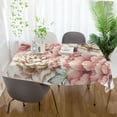 thumbnail image 6 of Pink Flower Pattern Rectangle Tablecloth, Dust Proof Anti Wrinkle Wipeable Table Cloth Tabletop foration of Dinner Kitchen Wedding Holiday Party 60"x120" Decor Gift, 6 of 7
