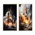 thumbnail image 2 of Designart "Payload Deployment in Space Shuttle III" Space Shuttle Framed Wall Art Set Of 2 - White Transportation Framed Canvas Set For Living Room Decor, 2 of 7