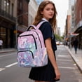 thumbnail image 6 of Bulopur Pastel Pink Drip Glitter Star Axolotl Kids Backpack for Girls, Kawaii Sparkle Salamander Print School Bag Lightweight/Breathable/Durable/Waterproof Multi-Pocket Book Bag for Daily Use, 6 of 7