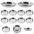 thumbnail image 3 of WORGEOUS 10pcs platos redondos platos de acero inoxidable platos de mostaza aperitivo (10 cm), 3 of 7